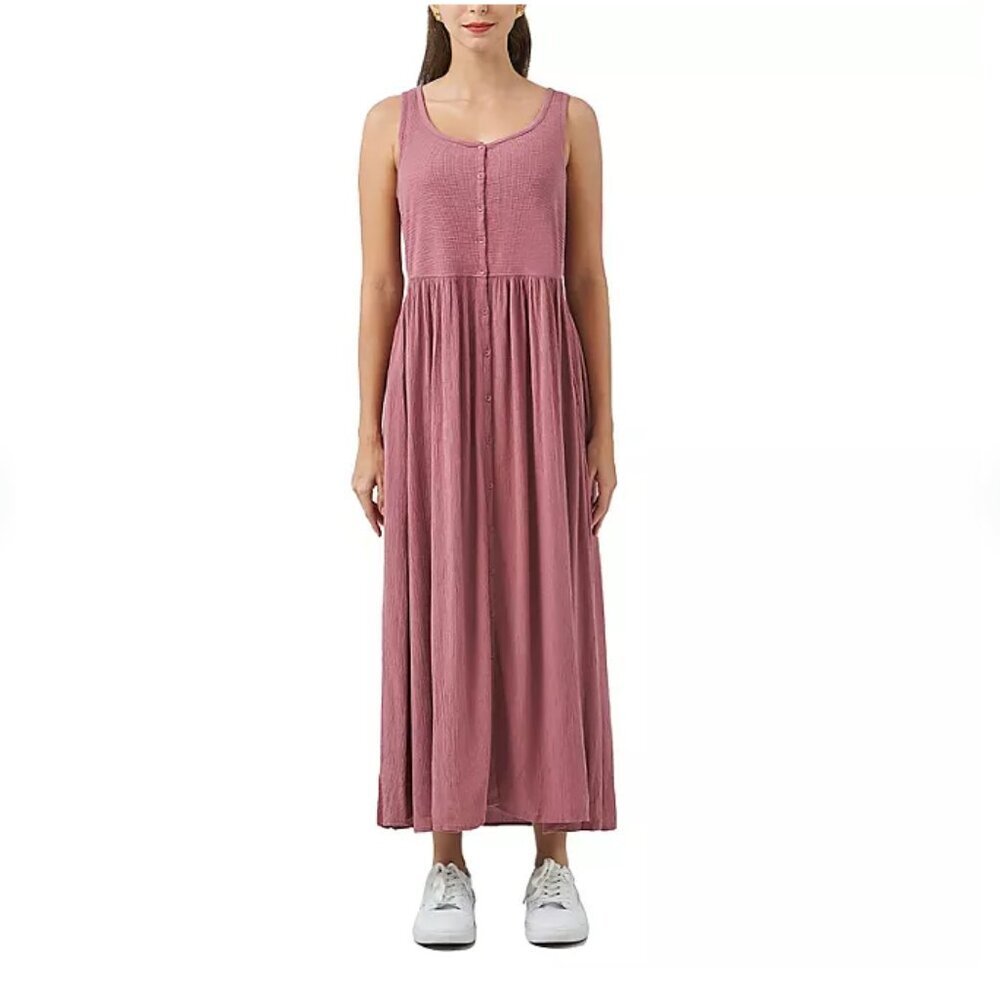 Frye Women's Sleeveless Button Front Midi Dress - M
